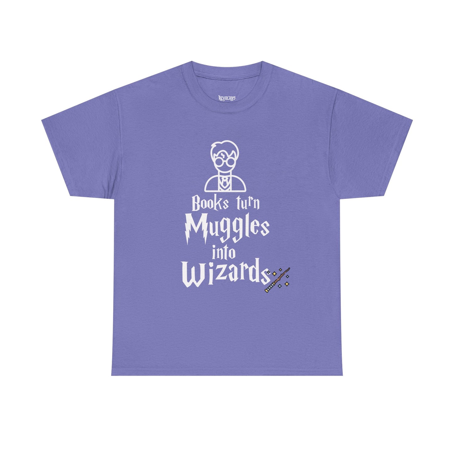 Books Turn Muggles into Wizards Unisex Heavy Cotton Tee