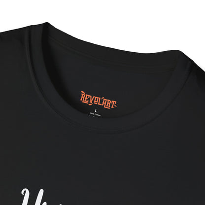 Cute HUGSY Graphic Unisex Softstyle T-Shirt, Holiday Gift, Casual Wear, Cute T-Shirt, Fun Apparel, Christmas Shirt for Friends Lovers