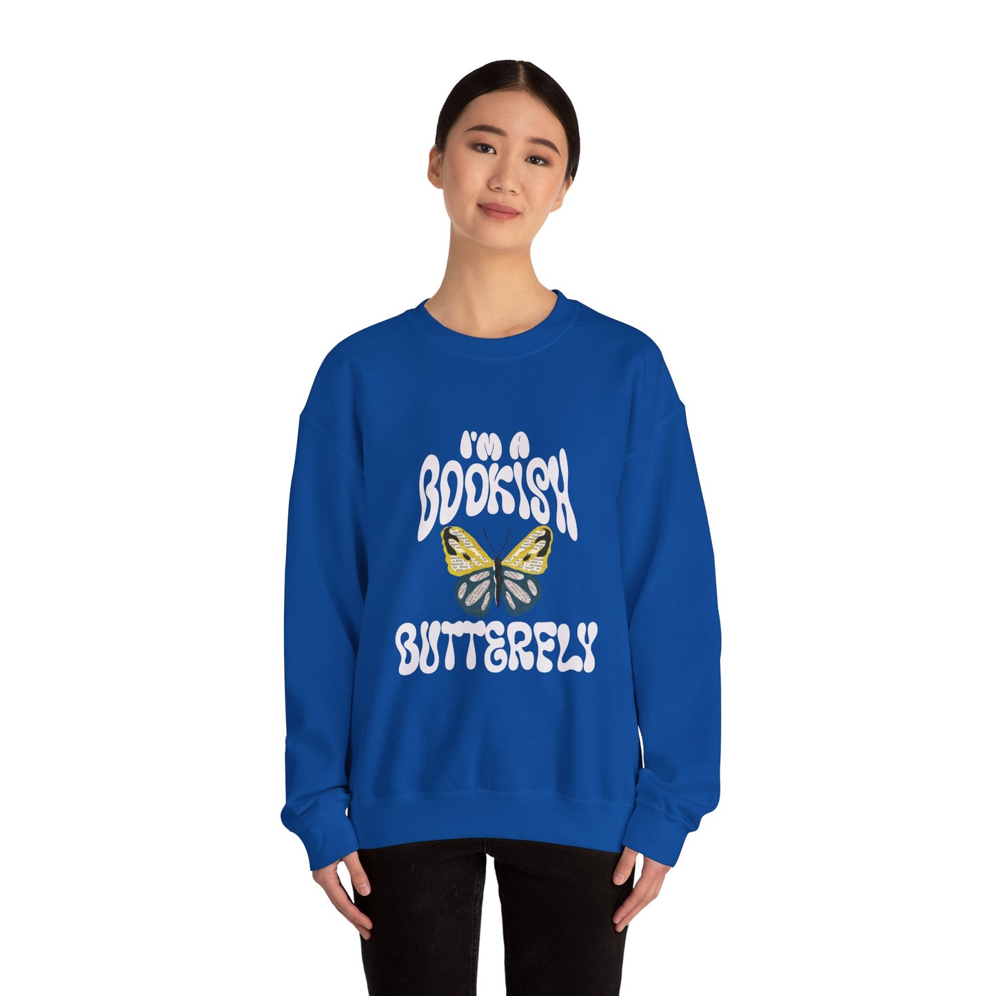I'm a Bookish Butterfly Crewneck Sweatshirt - Cozy Literary Gift for Book Lovers