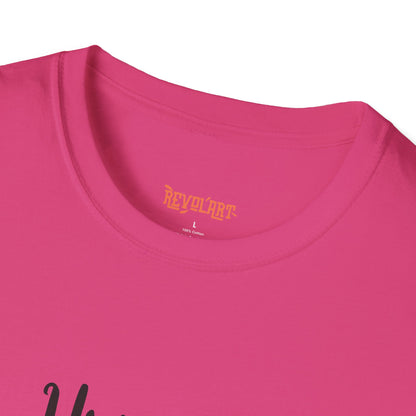Cute HUGSY Graphic Unisex Softstyle T-Shirt, Holiday Gift, Casual Wear, Cute T-Shirt, Fun Apparel, Christmas Shirt for Friends Lovers