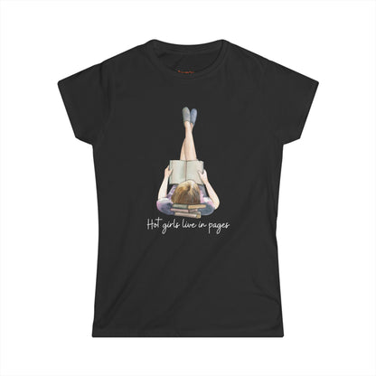Hot girls Women's Softstyle Tee for Book Lovers