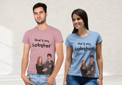 “He’s/She’s My Lobster” Matching T-Shirts – Friends TV Show Inspired Couple Bundle